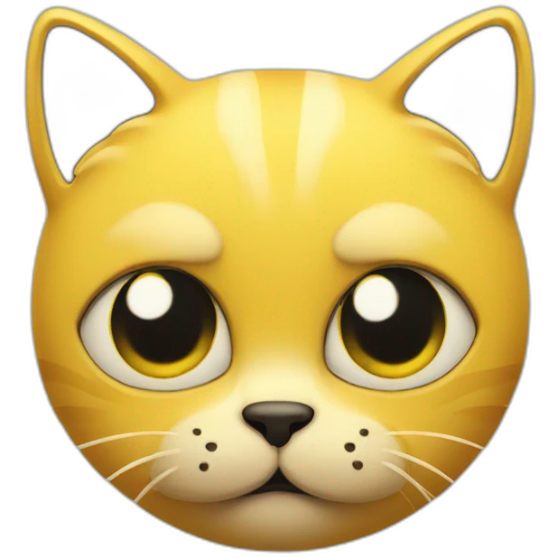One Black and one yellow cat with worried face emoji