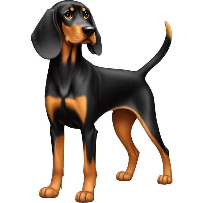 Black And Tan Coonhound Dog Breed Full Body emoji