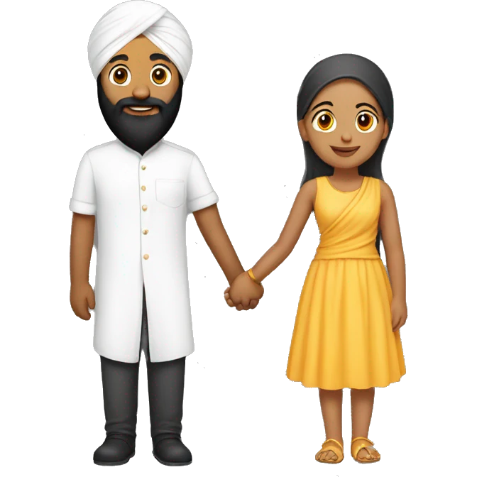 A sikh holding hands with his girlfriend emoji