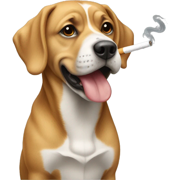 Chien qui fume une cigarette emoji