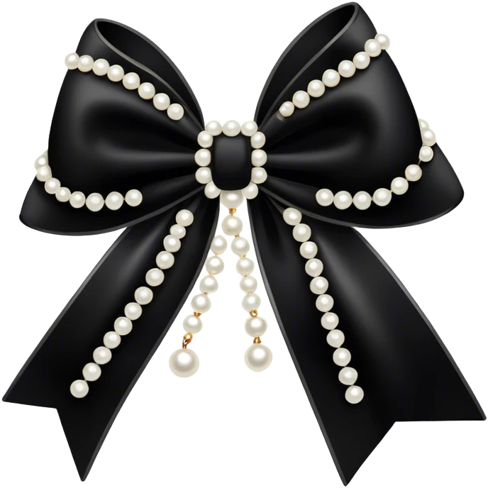 Black bow with pearls emoji