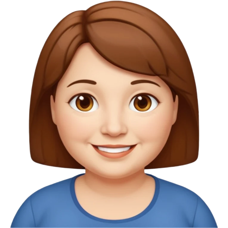 mujer mediana edad, gordita sonriente emoji