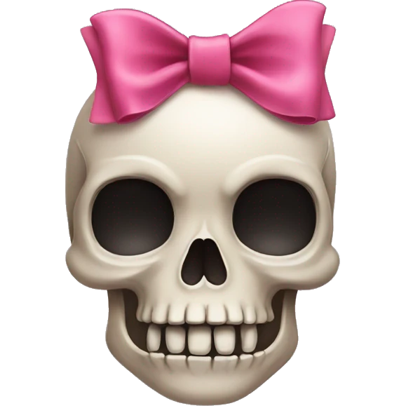 Cute skull with bow emoji
