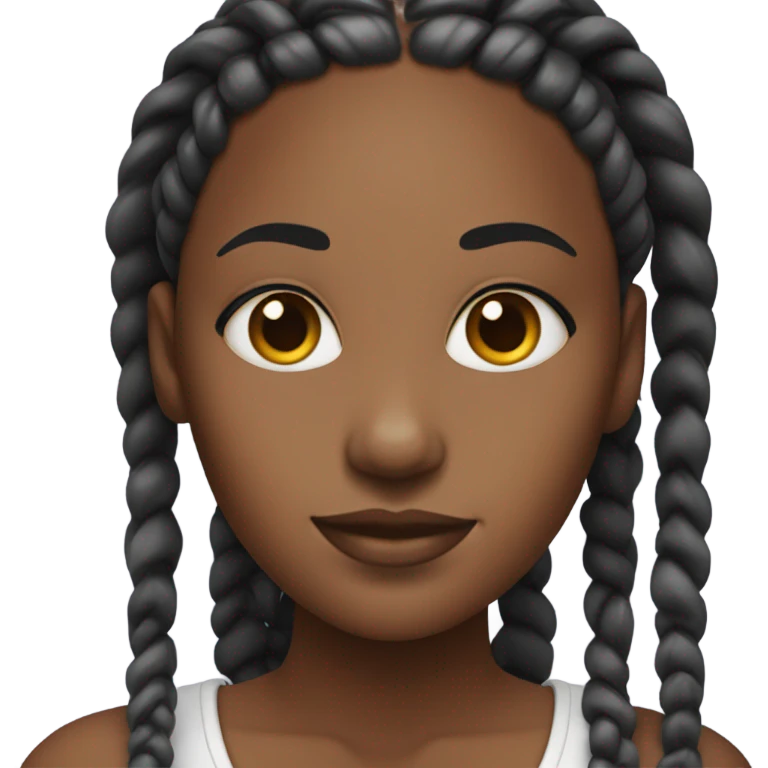 black woman with box braids emoji