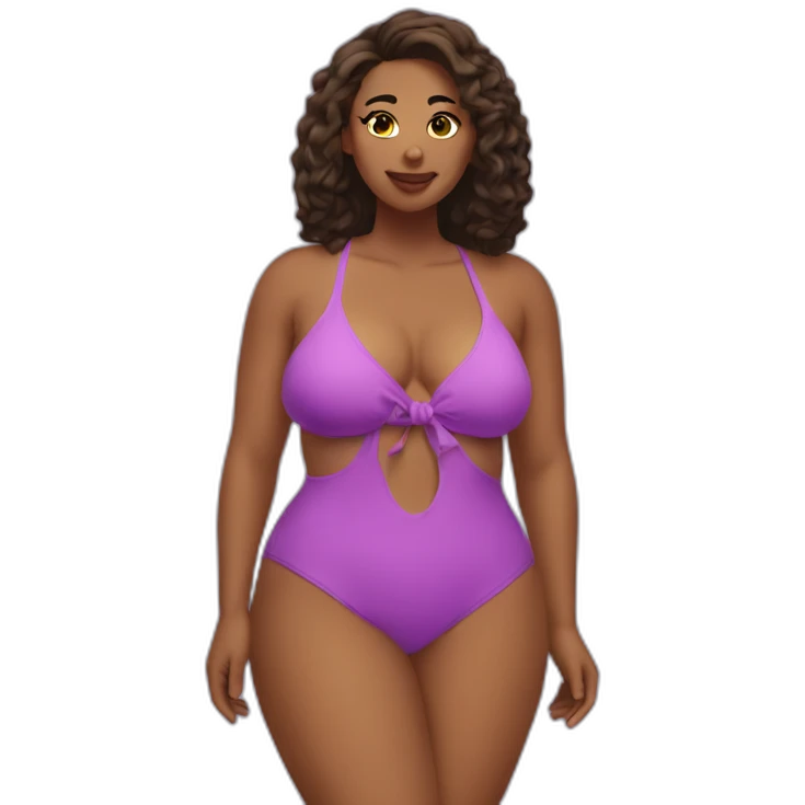 Thicc Caucasian Woman swimsuit emoji