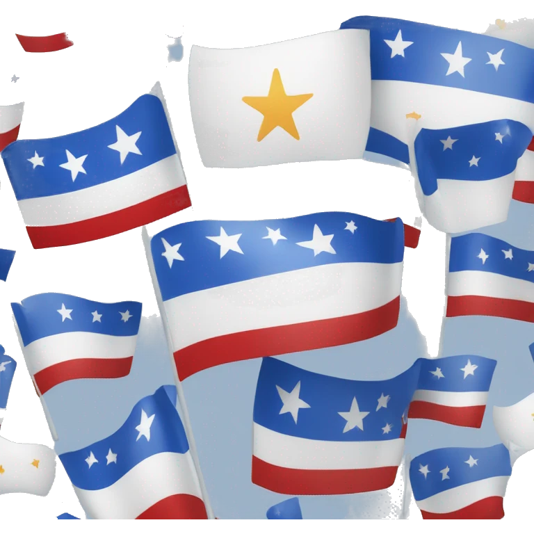 Bandera azul y blanca con estrella roja en el medio emoji