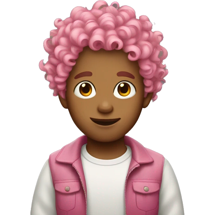 pink curly hair boy emoji