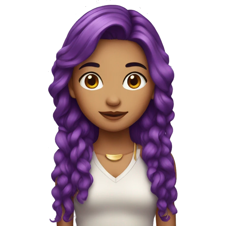 Latin girl with purple hair emoji