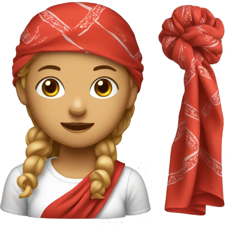girl with red bandana emoji