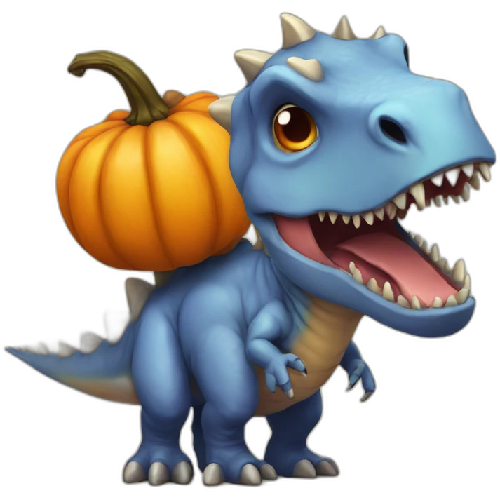 pumpkin head dinosaur emoji