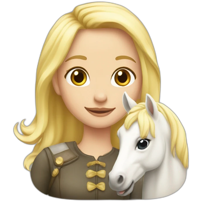 Une blonde sur une licorne  emoji