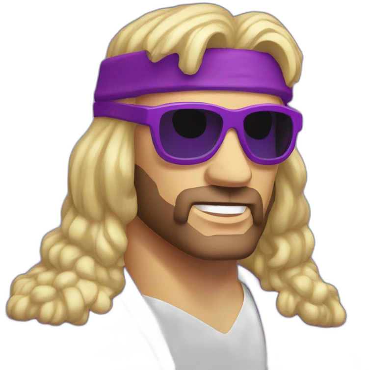 wwf macho man in his iconic purple glasses emoji