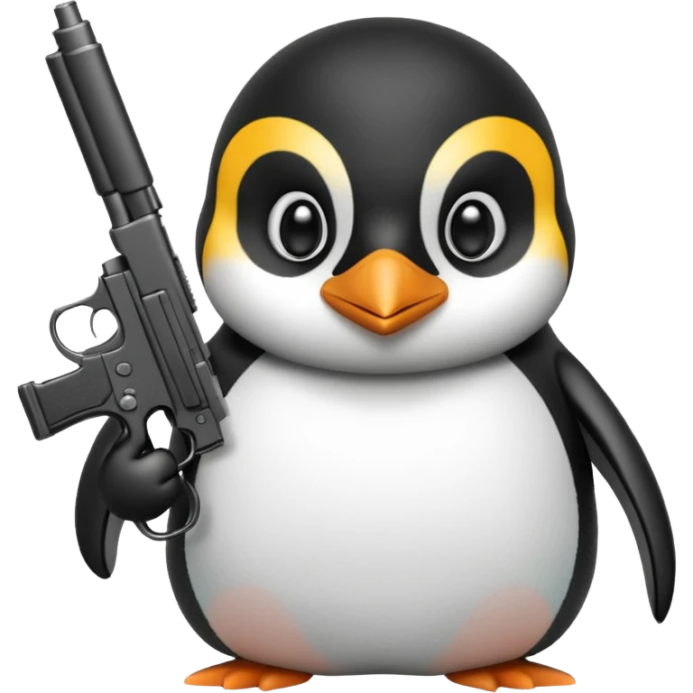 penguin holding a gun emoji