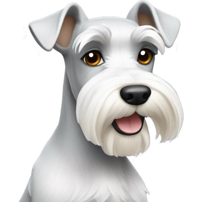 The miniature Schnauzer is white emoji