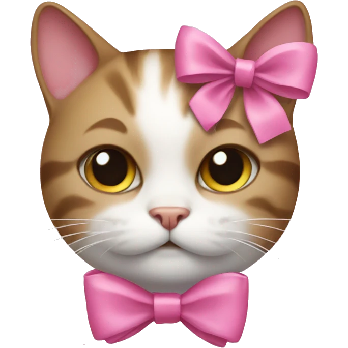 Cat with a pink bow emoji