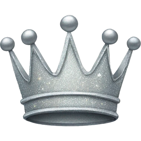 Sparkly silver crown emoji
