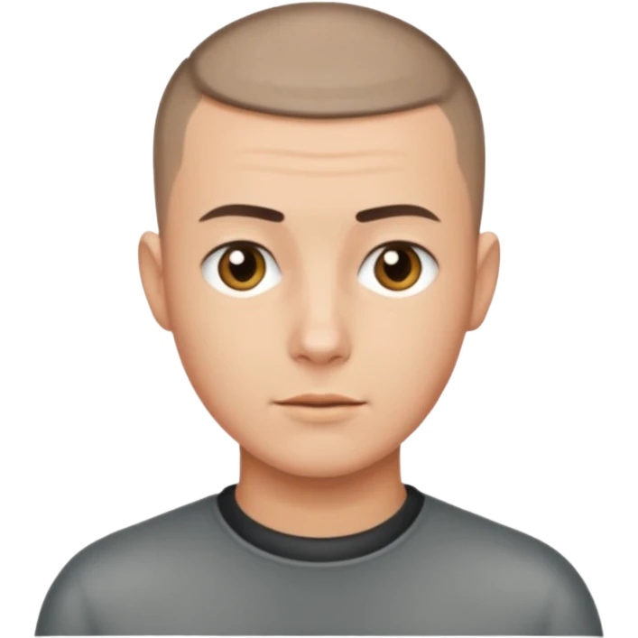 man with very short hair buzzcut emoji