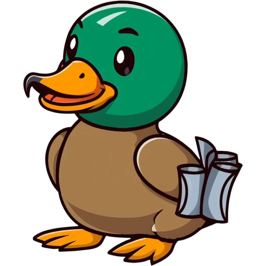 mallard duck holding a roll of duct tape emoji