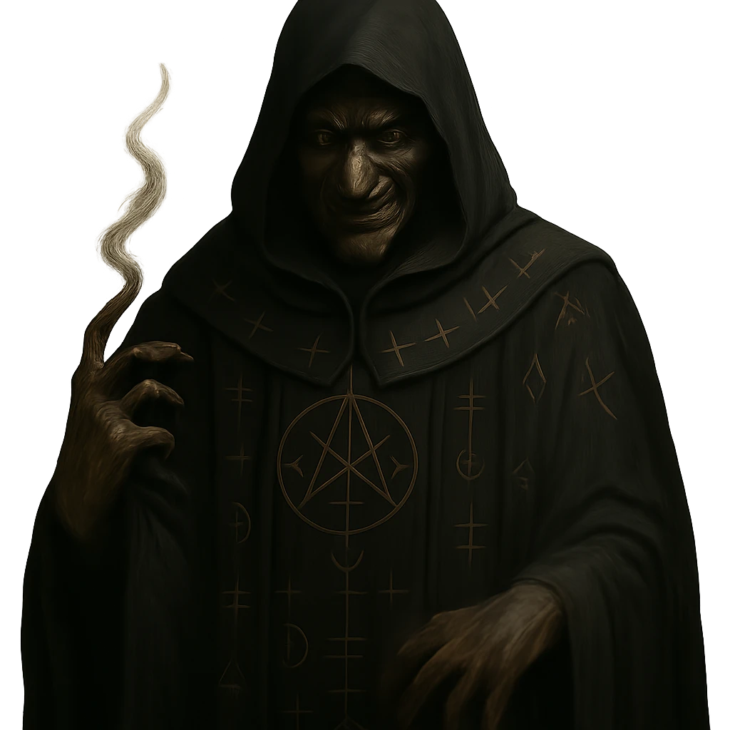 Remove the background, keep only the dark wizard character with transparent background. emoji