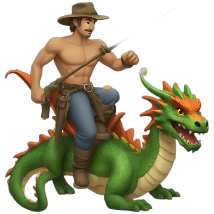 Hombre montando un dragón  emoji