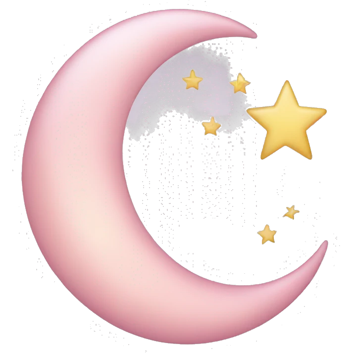 Light pink crescent with moon and star  emoji