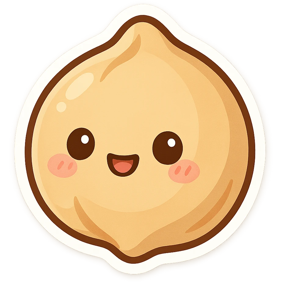 a single chickpea, cartoon style emoji