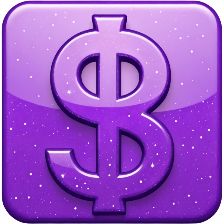 symbol money $ glitter purple emoji