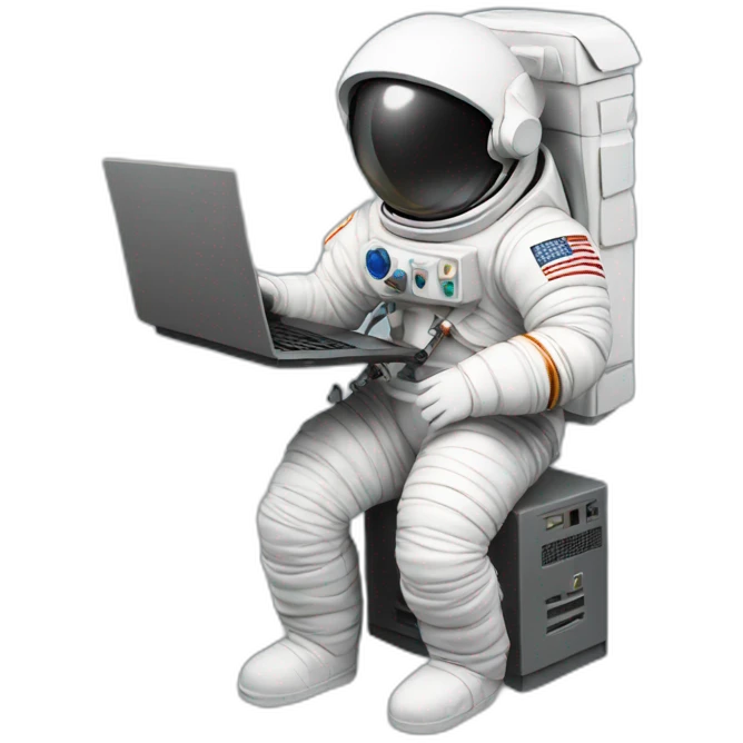 Astronaut with a computer emoji