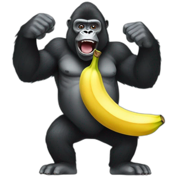 Gorilla and Banana emoji