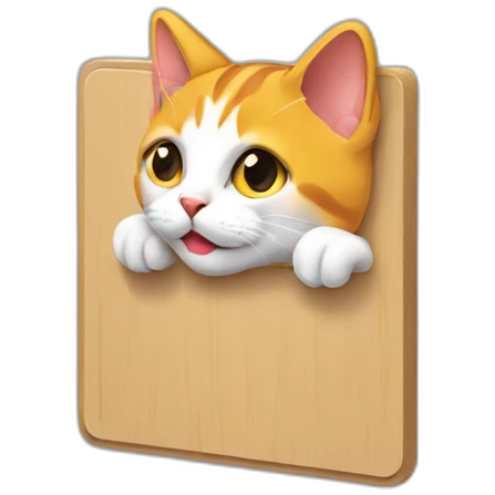 Placard qui porte un chat emoji