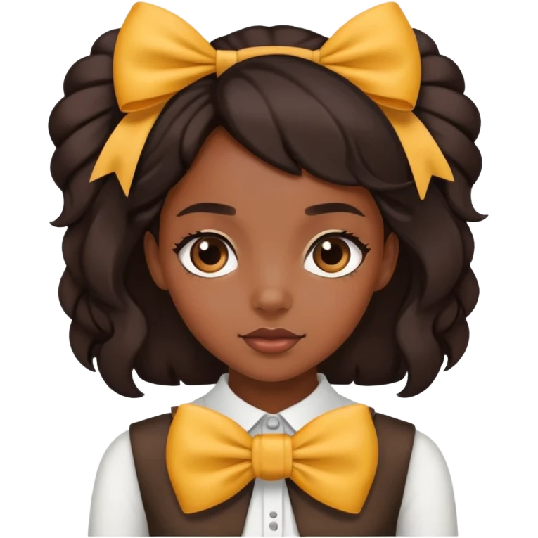 A black girl wearing a bow emoji