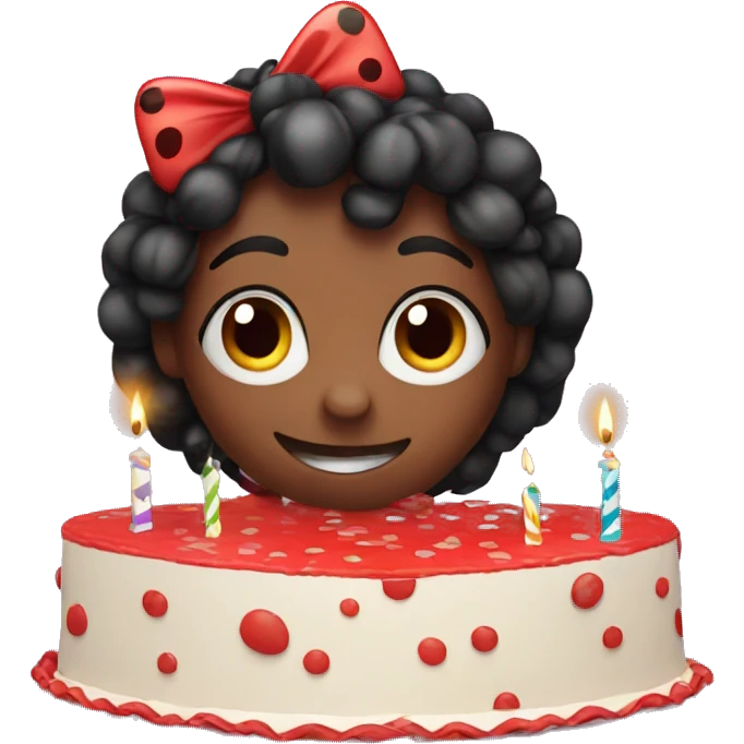  ladybug celebrating a birthday emoji