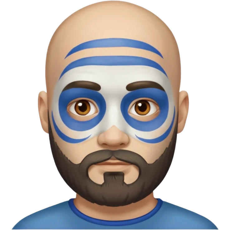 bald bearded man with face paint emoji