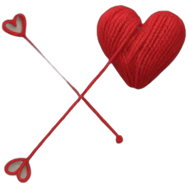heart in knitting thread emoji