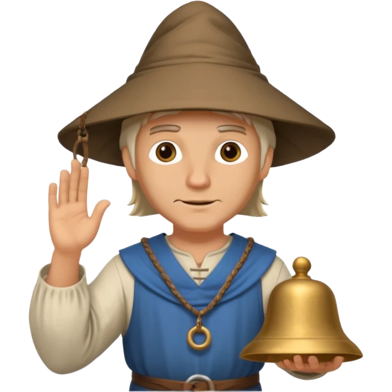 a white merchant in medieval time with a bell in his hand emoji