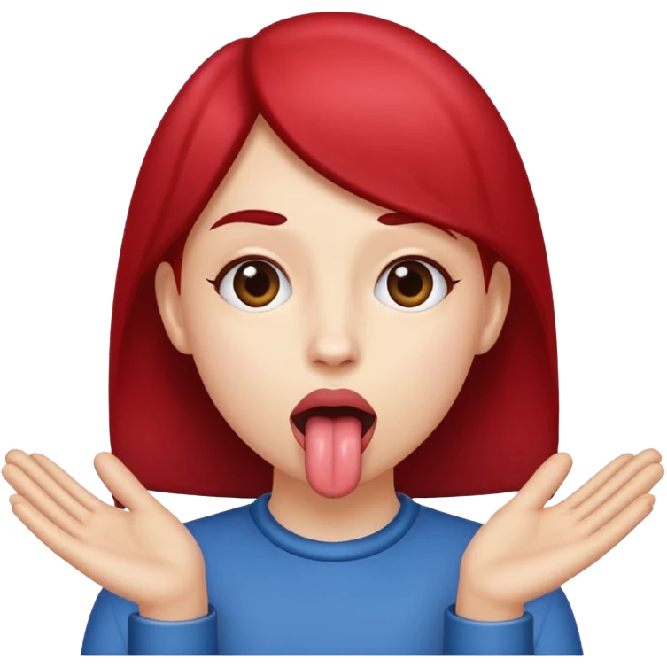 Tongue out with hands to the side emoji