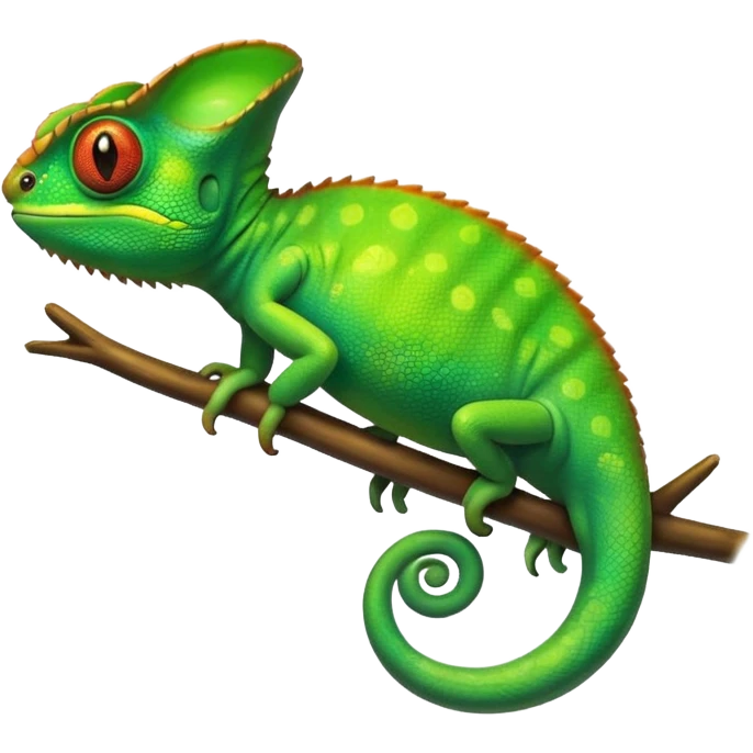 please create an animated color changing emoji that can be used as favicon . the default colour must be green and then its colour must change. the chemeleon should look to the left side emoji