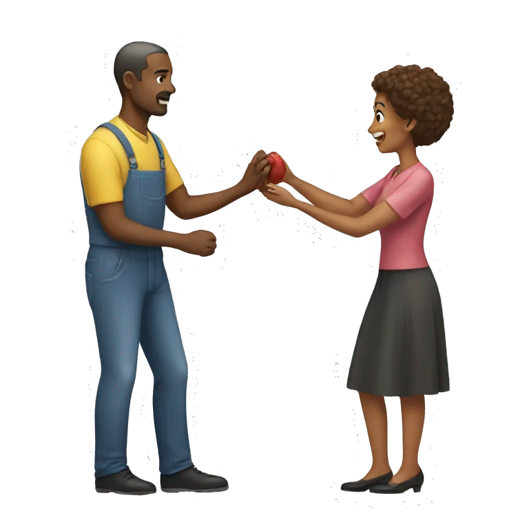 Man helping woman emoji