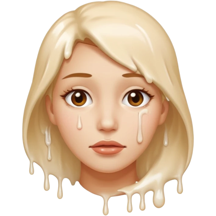 White cum dripping on woman’s face emoji