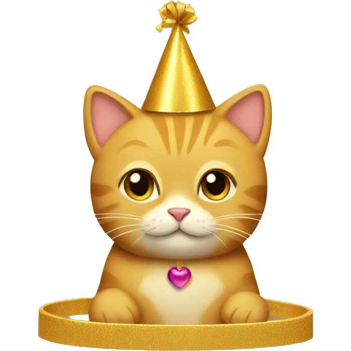 gold cat birthday emoji