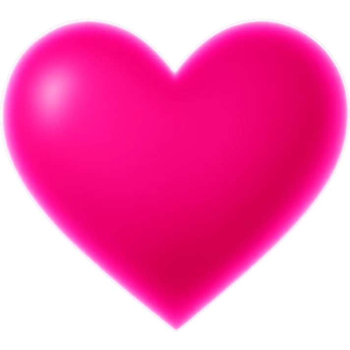heart with a vibrant pink glow, clean digital illustration, no background emoji