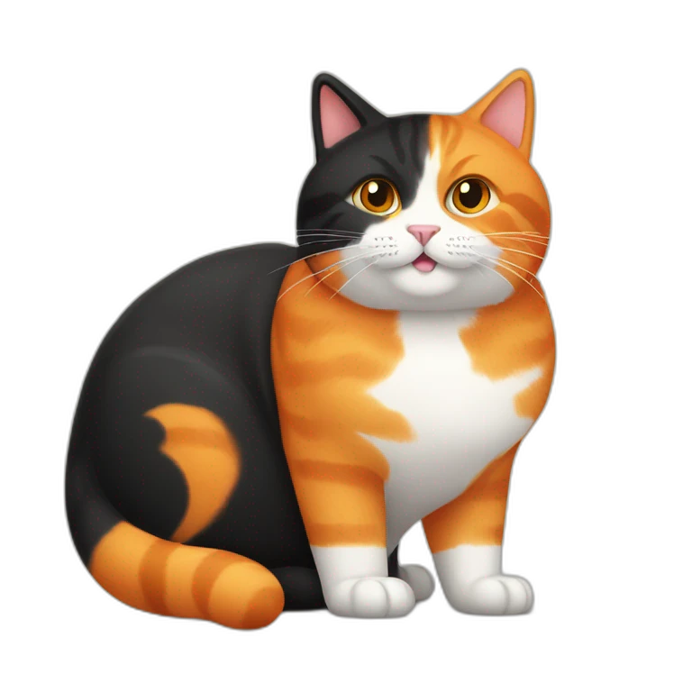big fat orange cat and small black cat emoji
