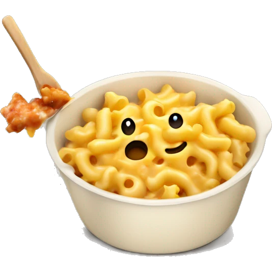 mac and cheese with sausage bits inside emoji