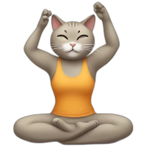 a cat doing yoga emoji