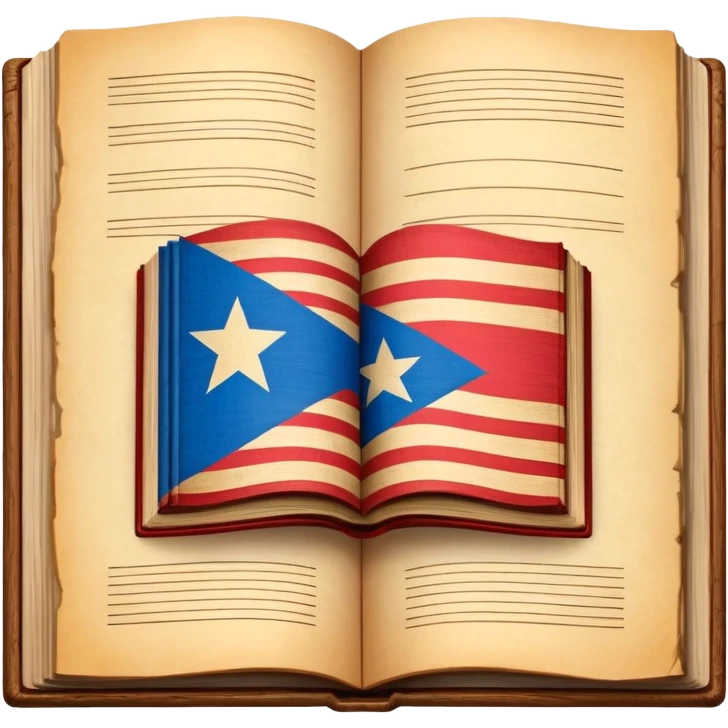 Open vintage book showing detailed stage design sketches, blueprints of theatrical sets, Puerto Rican flag elements woven into the designs, wooden borders, emanating a golden timeless glow emoji