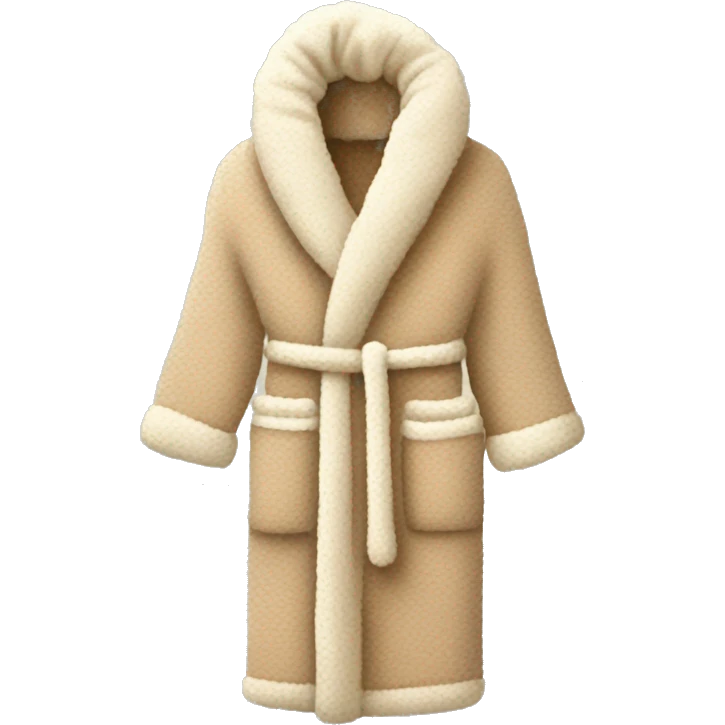 Beige knit fluffy dressing gown emoji