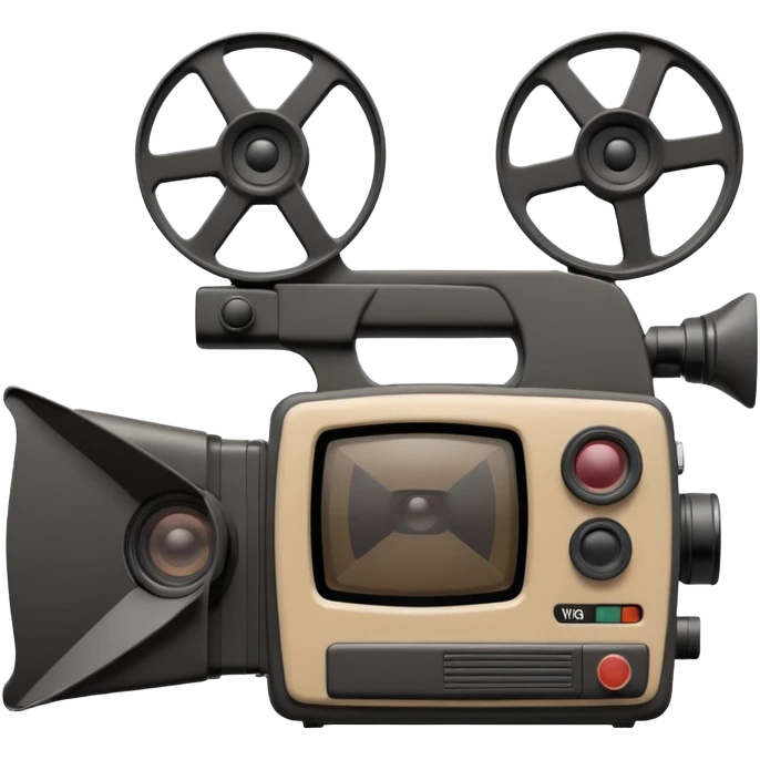 3d icon of a retro VHS camcorder, front view, soft clay style, dark purple background, no text, simple clean design emoji