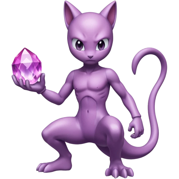 Pokemon legendary purple and pink crystal mewtwo emoji