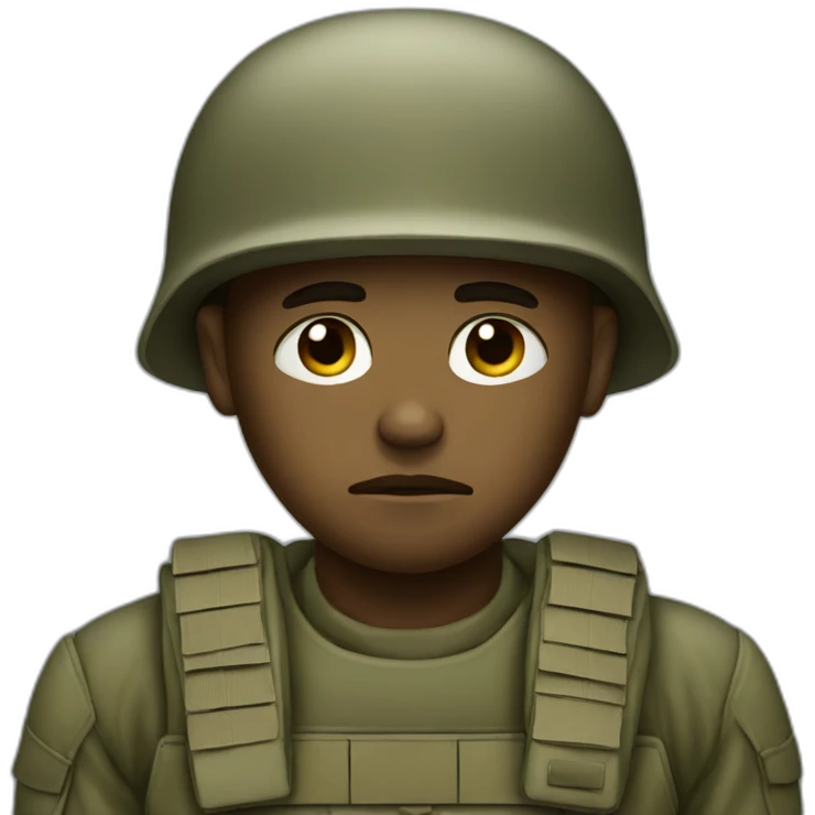 Sad soldier emoji