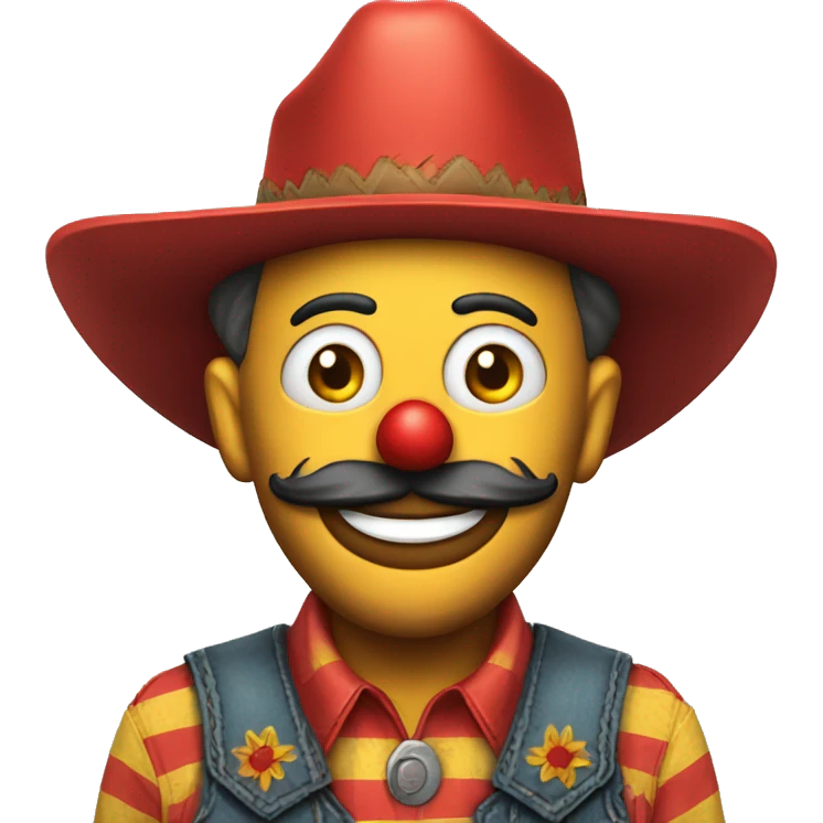 Payaso con sombrero de vaquero  emoji